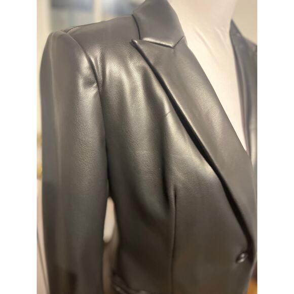 Sofia Vergara Black Faux Leather Blazer Small - Picture 6 of 12